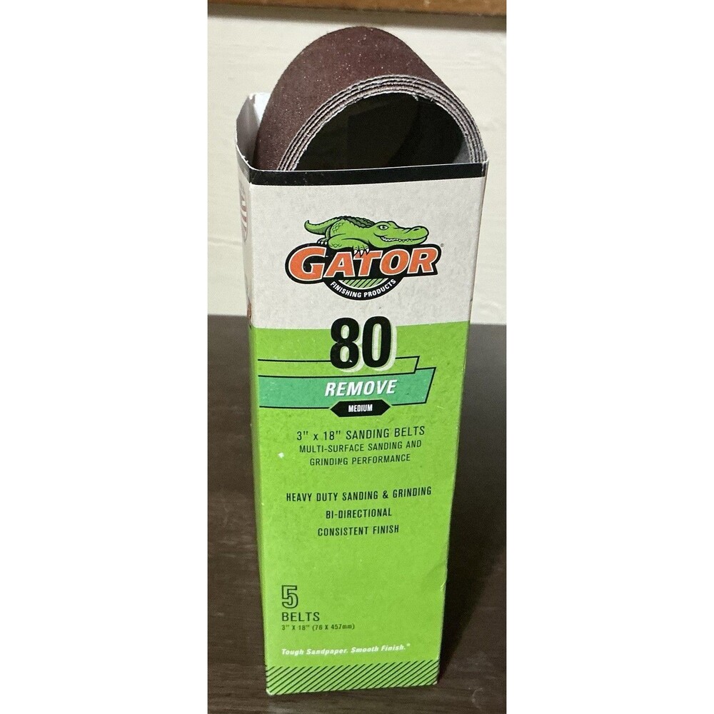 5-pack Gator 3” X 18” 80 Grit Remove sanding belts - Picture 2 of 4